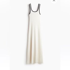 H&M rib knit cream dress